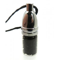 Jet Gemstone Crystal Mojo Bottle Pendant